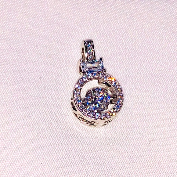Jewelry - Mesmerizing dancing diamond pendant with chain, VVS Swarovski Crystal necklace,